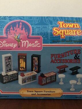 NEW Disney World Magic Town Square Furniture And Accessories Set #60322 Vintage